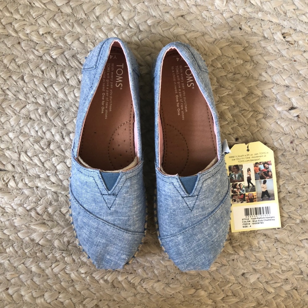 Platform alpargata blue slub chambray shoes